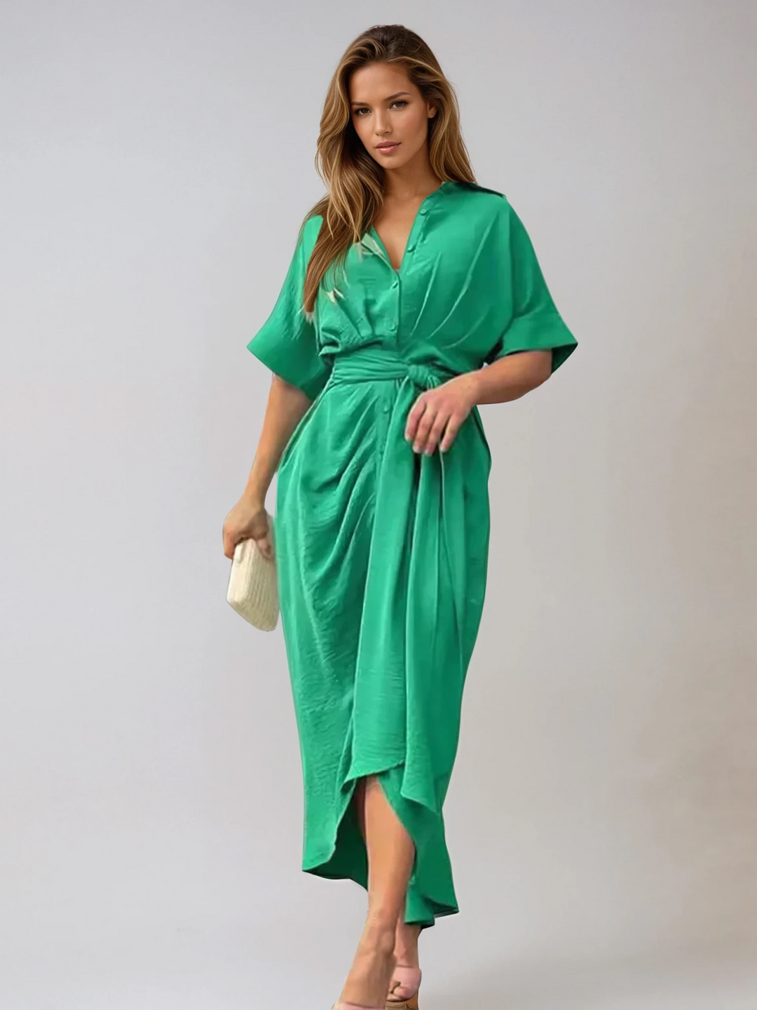 Lunara Midi Wikkeljurk | Elegante gedrapeerde stijl