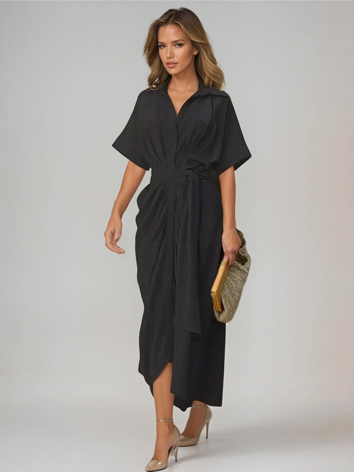 Lunara Midi Wikkeljurk | Elegante gedrapeerde stijl