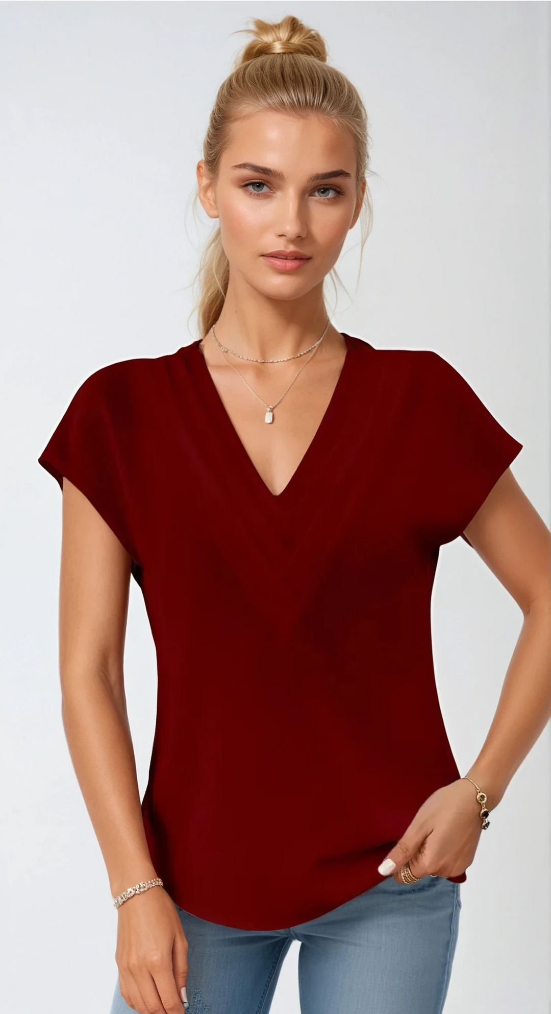Harper V-Hals Blouse | Chic en lichte everyday top