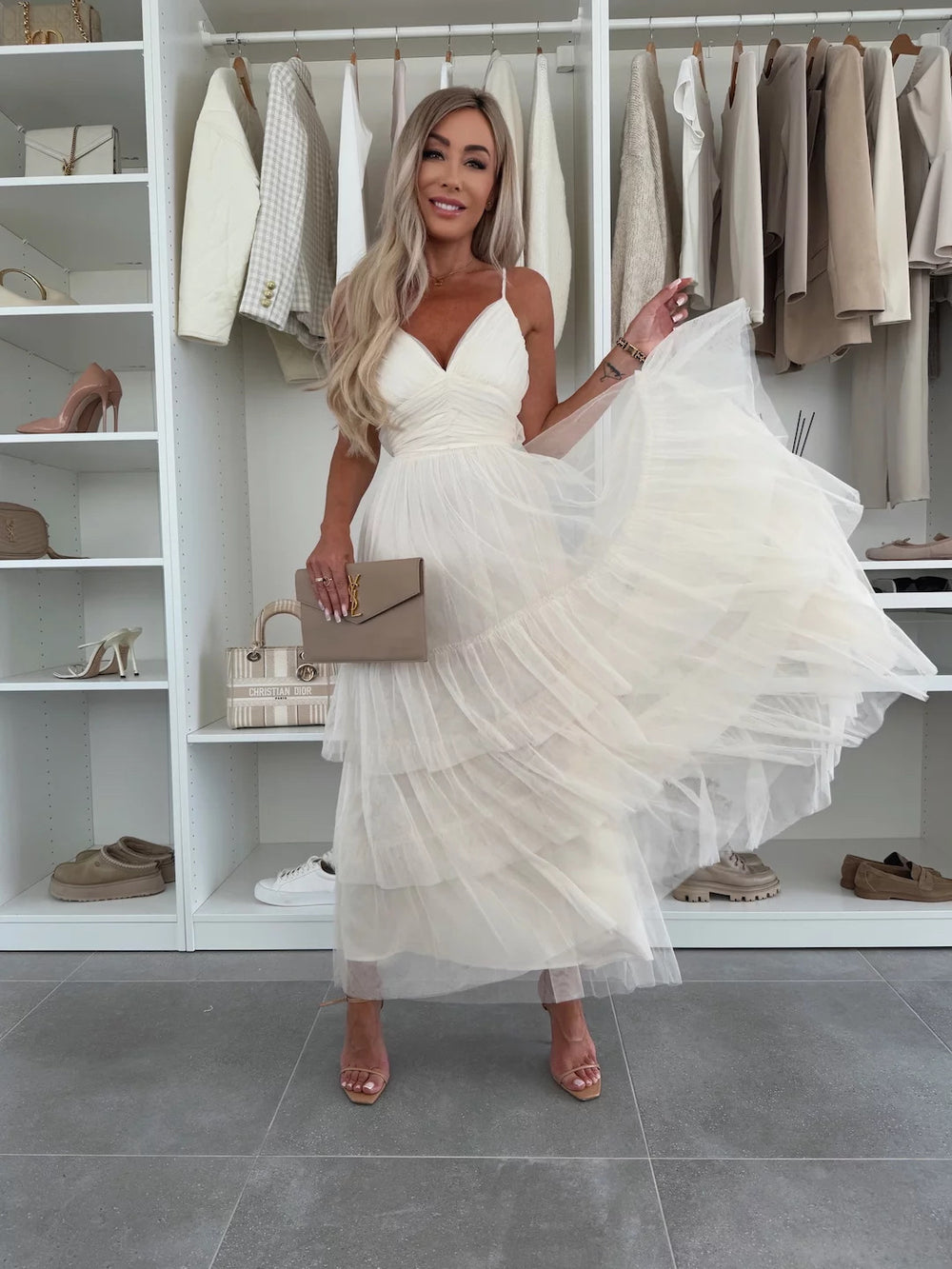 Bondi-Pearl-Celeste Dream Gown | Tiered flowy formal dress 1