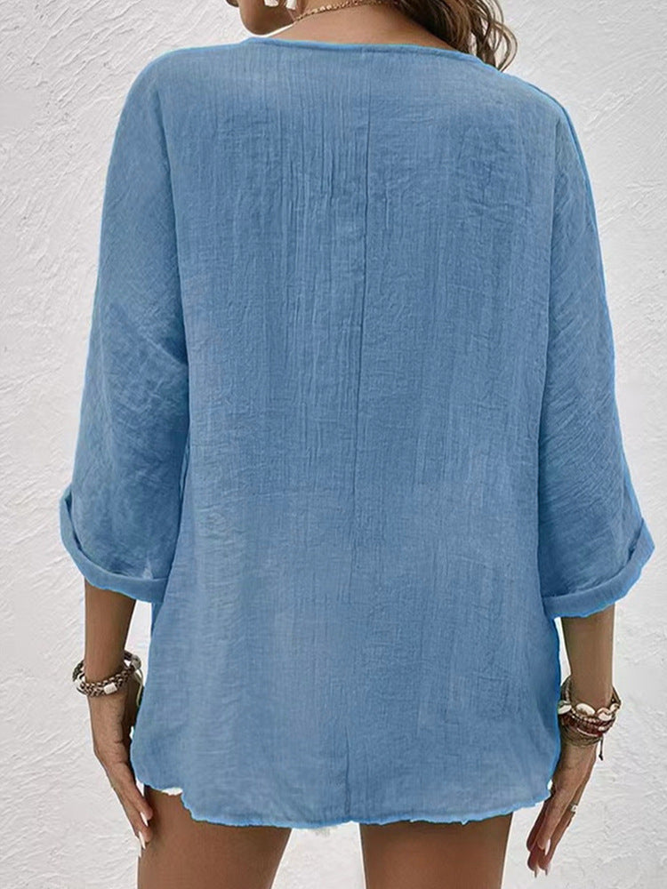 Nerina Button-Up Blouse | Relaxte boho chique stijl