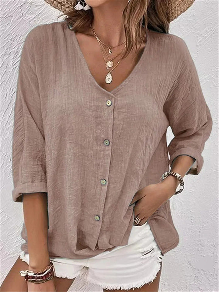 Nerina Button-Up Blouse | Relaxte boho chique stijl