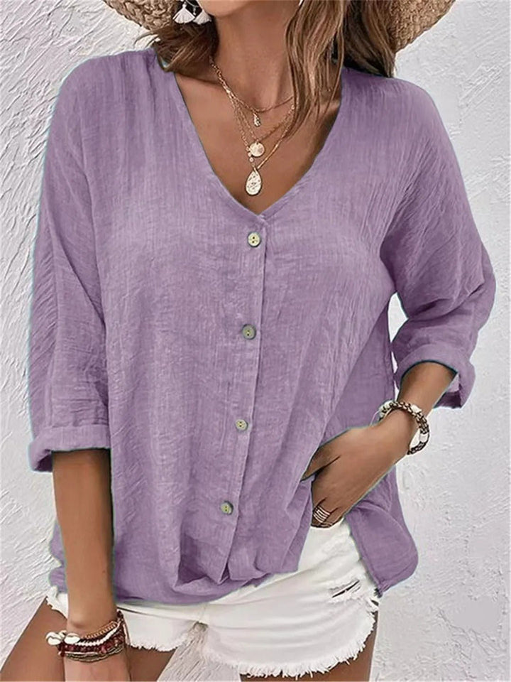 Nerina Button-Up Blouse | Relaxte boho chique stijl