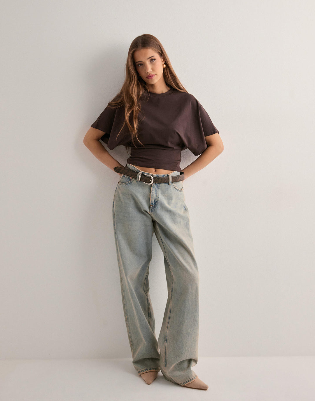 Veya Crop Batwing T-shirt | Relaxed fit korte mouwen top