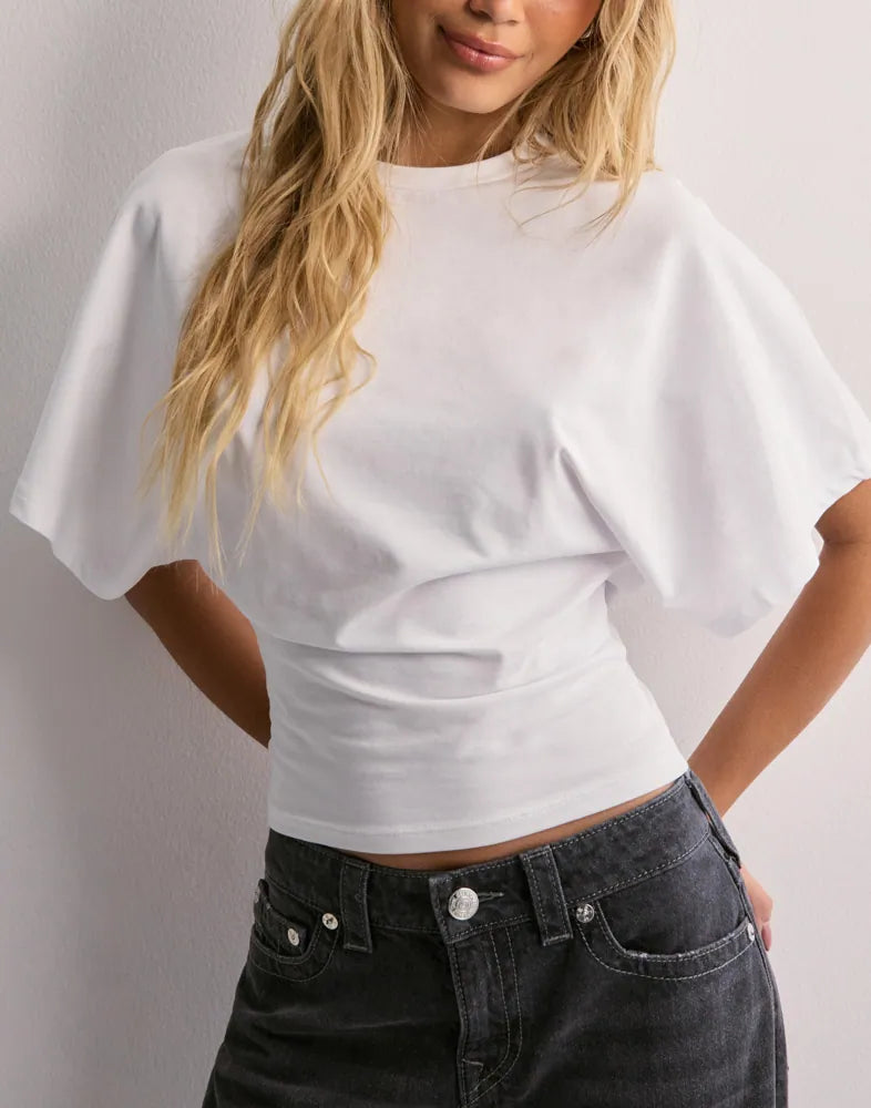 Veya Crop Batwing T-shirt | Relaxed fit korte mouwen top