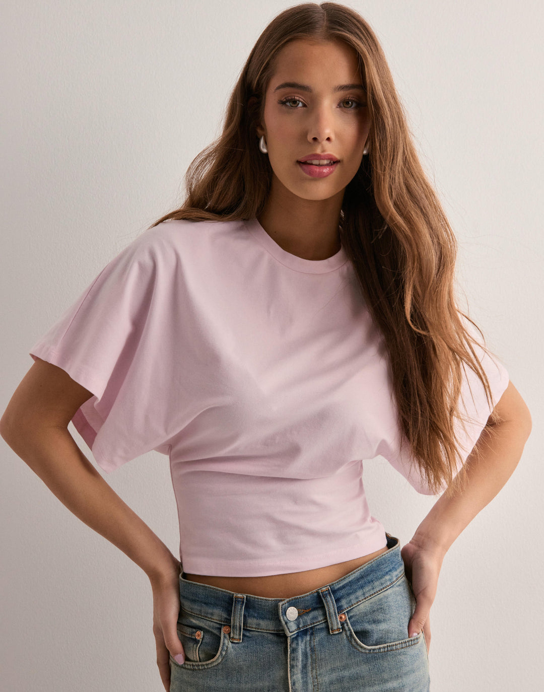 Veya Crop Batwing T-shirt | Relaxed fit korte mouwen top